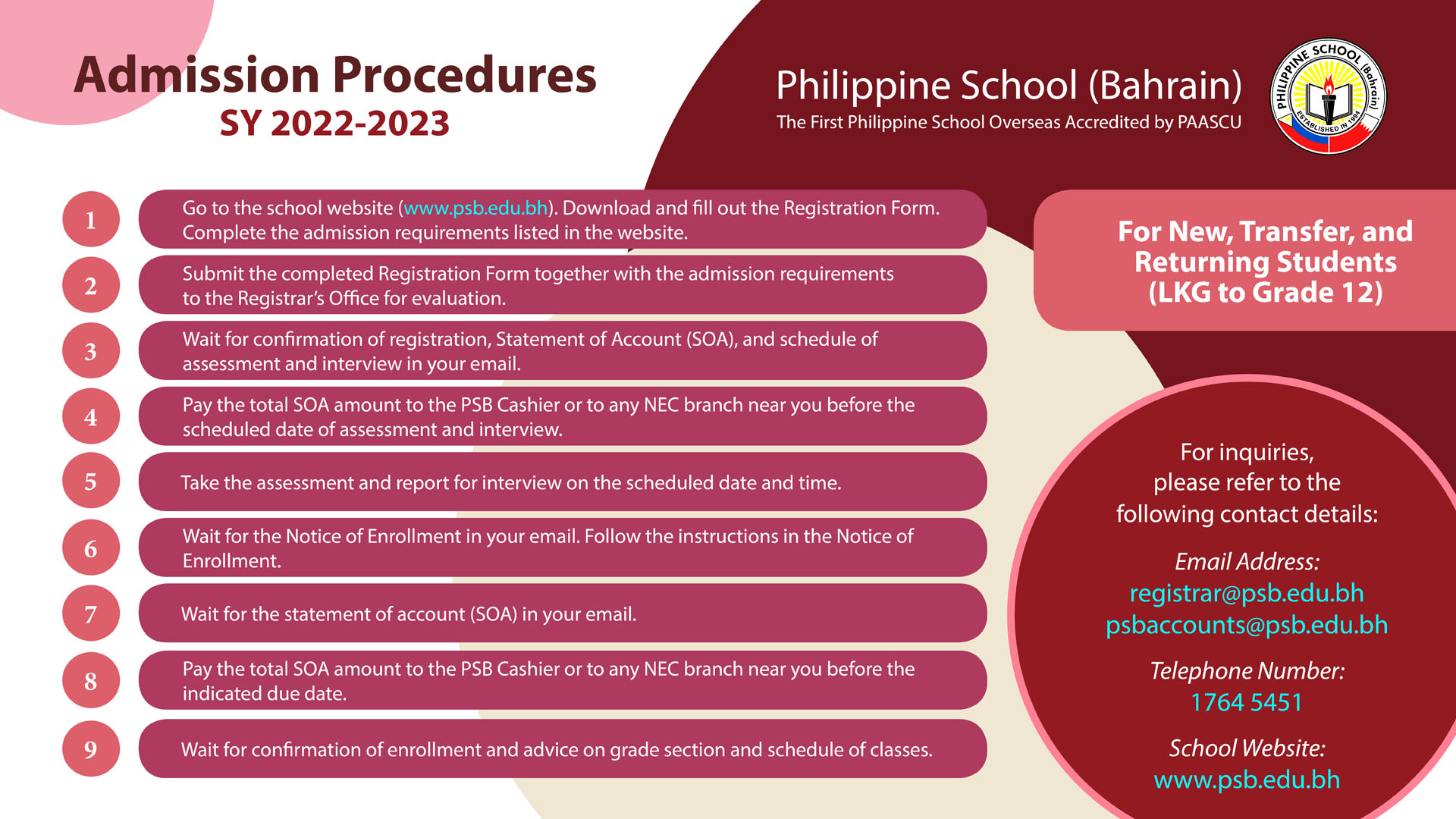 Admission Procedures-New Students