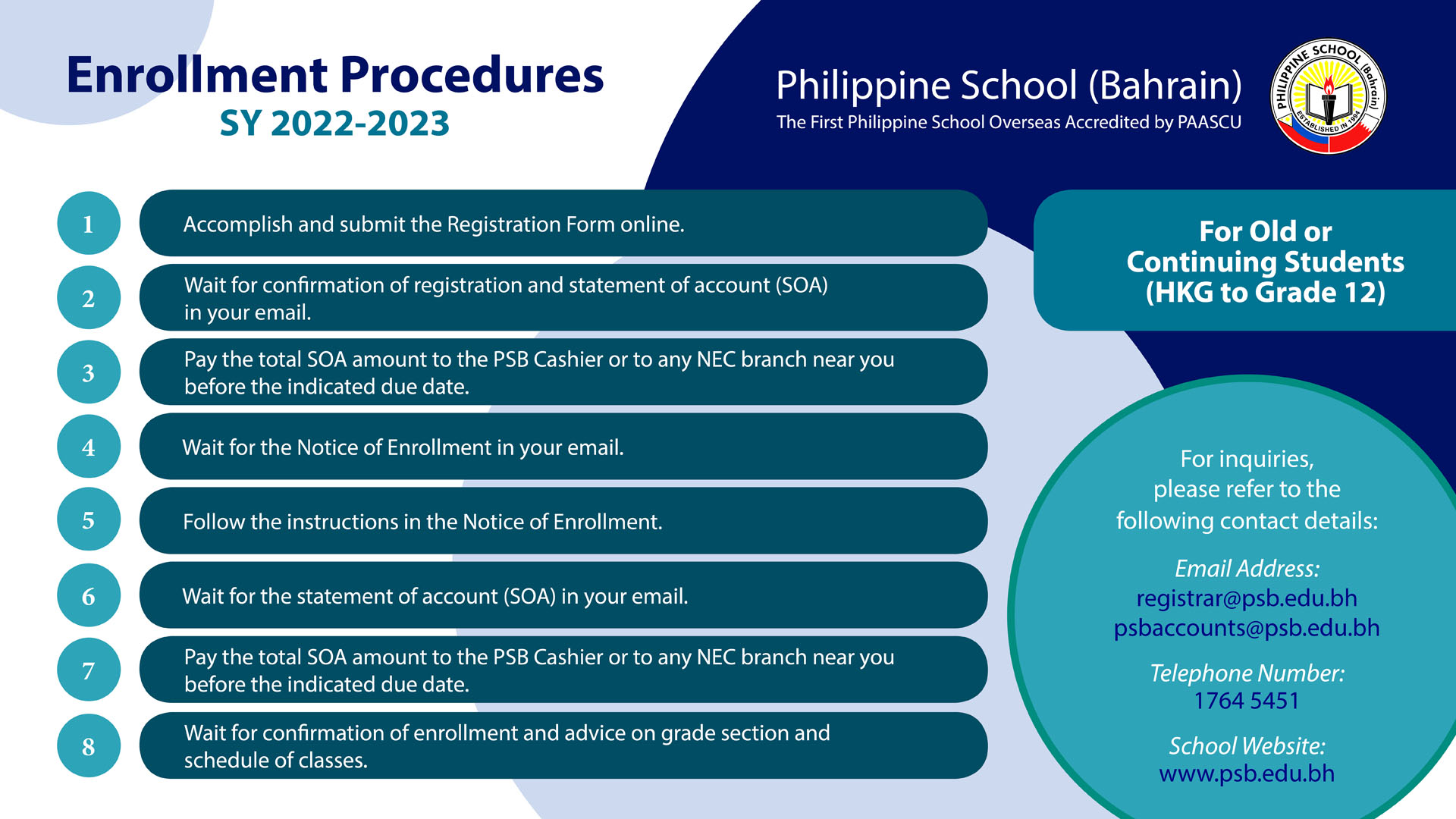 Enrollment Procedures-Old Students